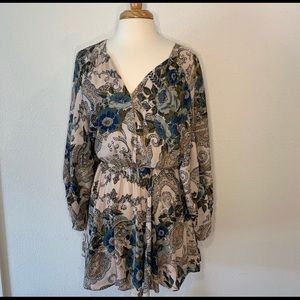 Free People Long Sleeve Floral Dress